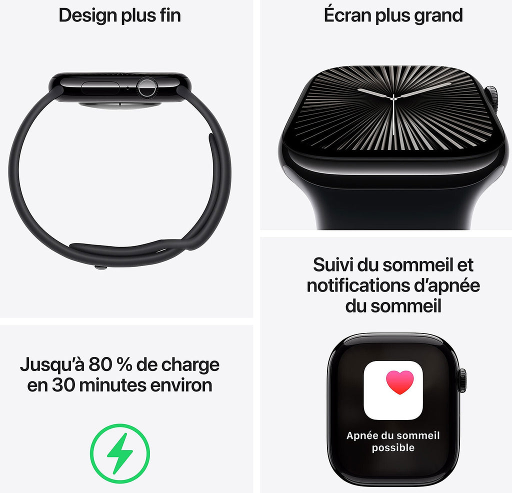 Apple Watch S10 GPS 46 mm - Noir SL