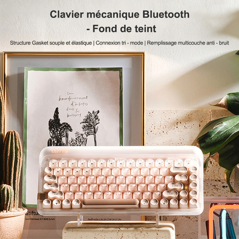Clavier mécanique 75 % tri-mode Lofree OE914, disposition QWERTY US, 84 touches, commutateurs linéaires remplaçables à chaud, batterie 4000 mAh, rétroéclairage LED aux couleurs chaudes, rose chaud