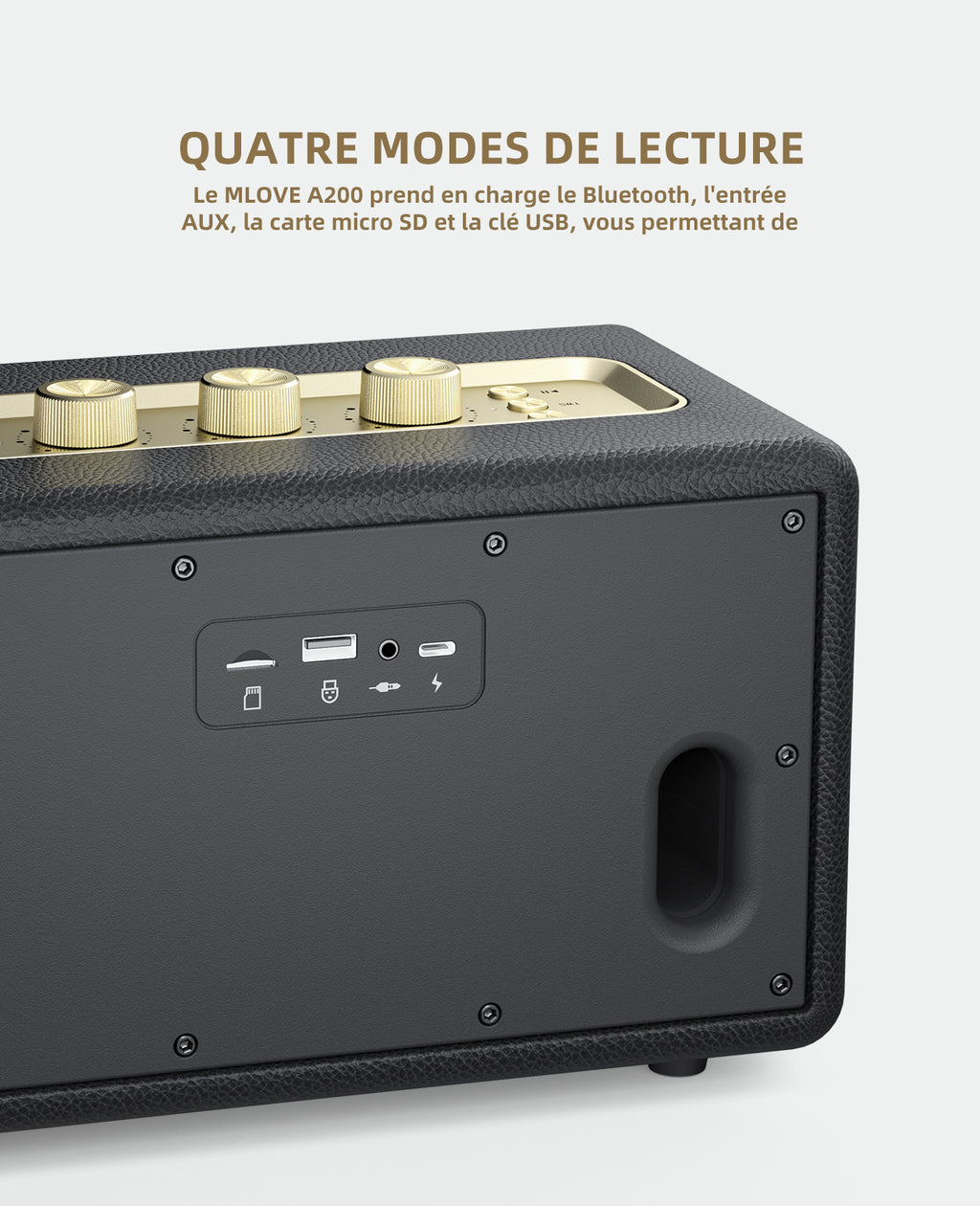 Mlove A200 Enceinte Bluetooth portable - Noir