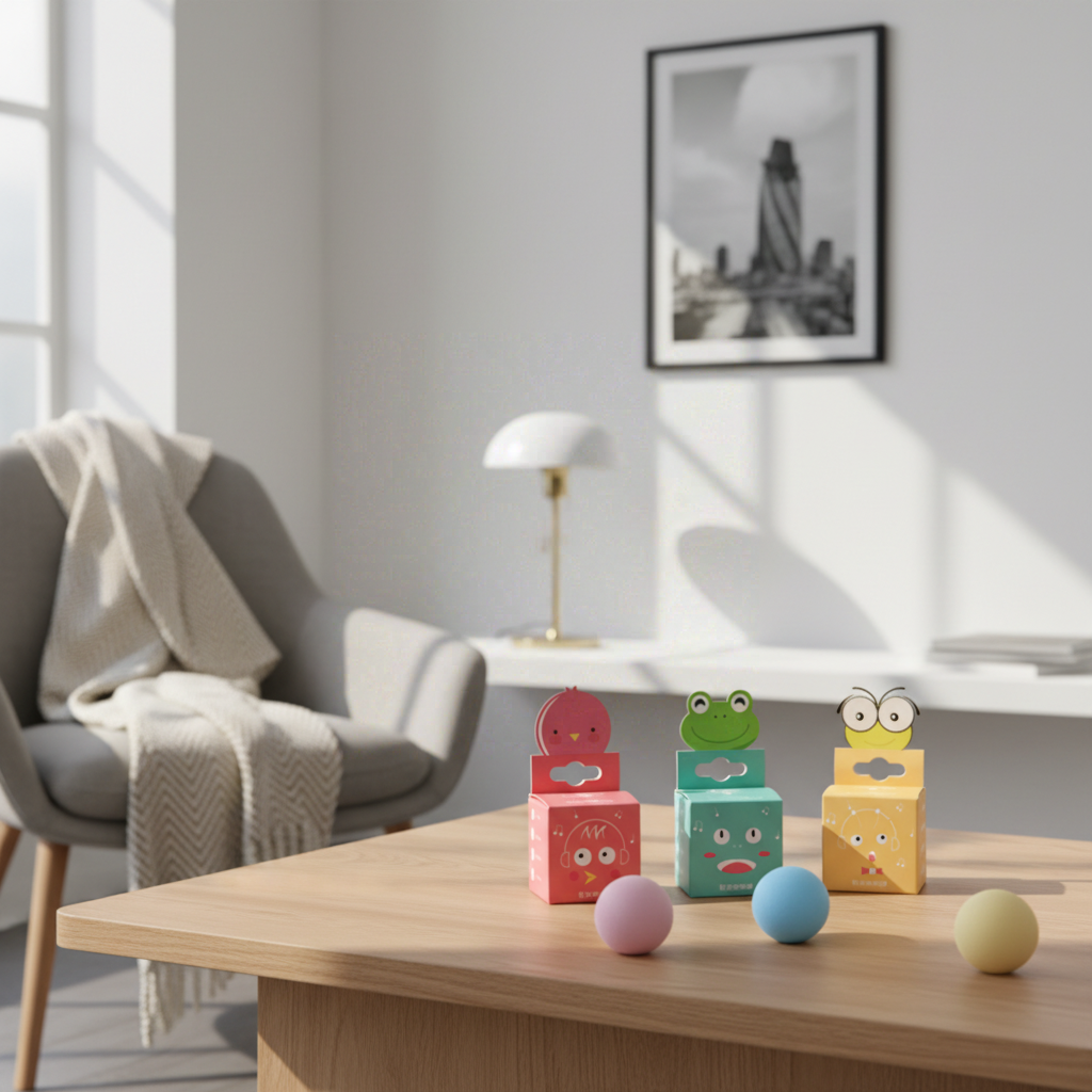 Meowmagic Balle qui couine tricolore, 3 pièces