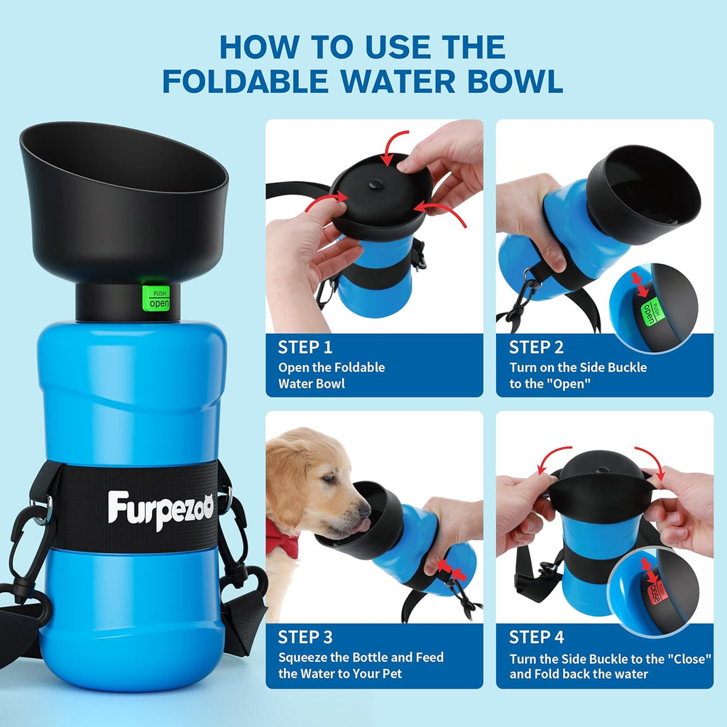 PECUTE PWB-BL01 Gourde d’extérieur pour animaux de compagnie bleu - 800 ml