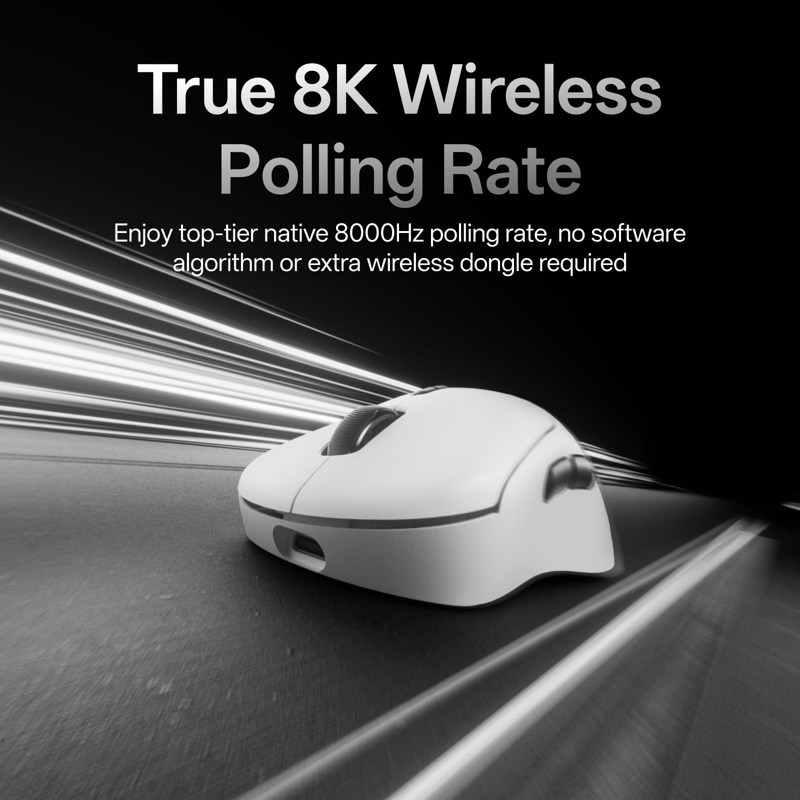 Rapoo VT3 Souris de jeu sans fil, taux d’interrogation sans fil réel 8K, légère 53 g, autonomie jusqu’à 750 h, microcontrôleur Nordic nRF54L15, commutateur mécanique 100 millions