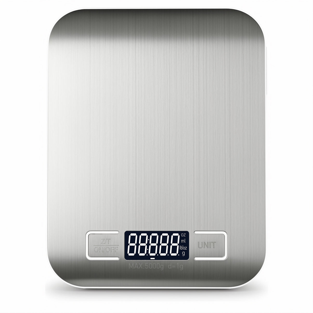 Balance de cuisine électronique Vivreal CFC-03White, capacité de 5 kg/précision de 1 g, commutation multi-unités, panneau anti-empreintes digitales en acier inoxydable, pour une utilisation en cuisine, blanc