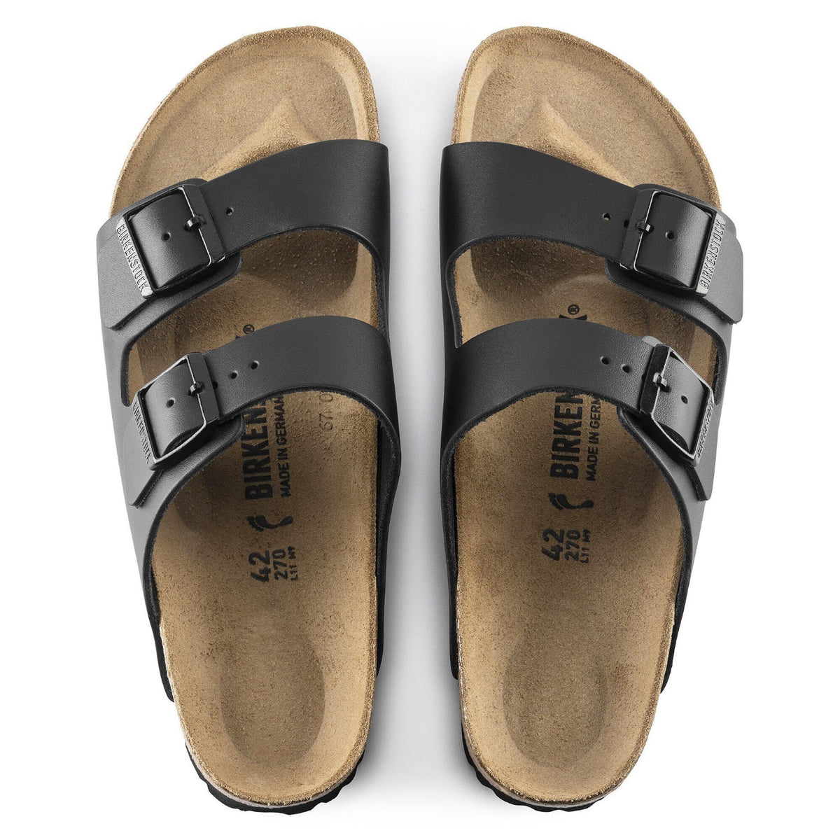 Birkenstock Arizona Cuir naturel (Étroit) Noir