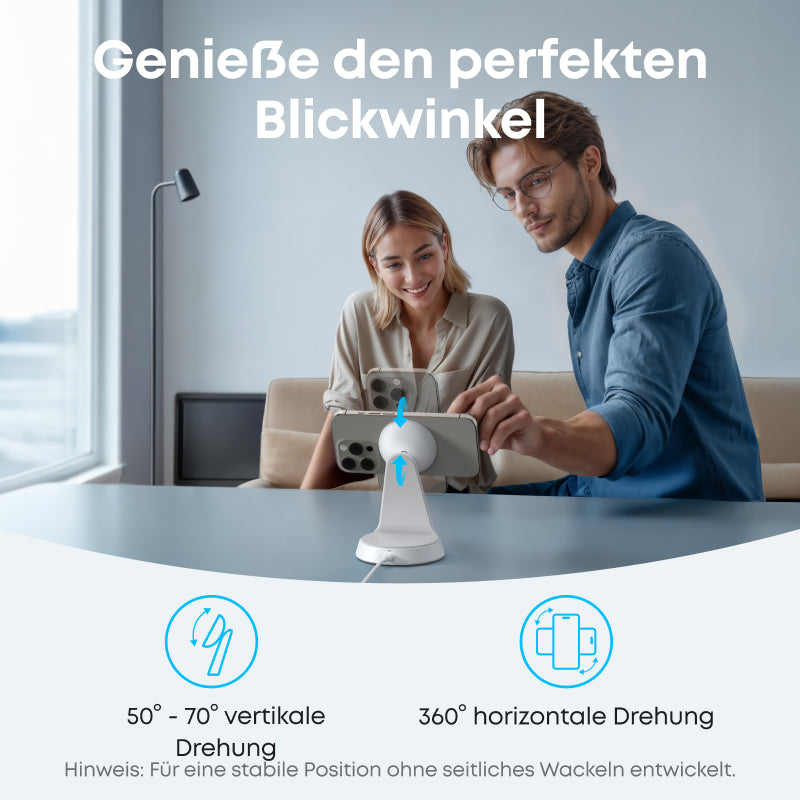 Anker MagGo chargeur sans fil 2-en-1 avec support dock - Blanc