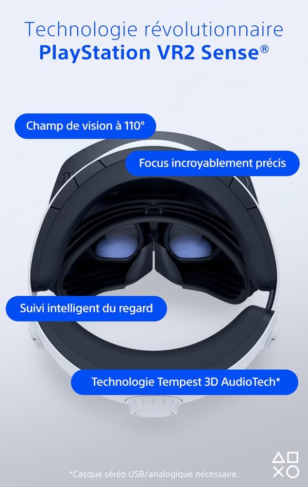 PlayStation VR2 Casque de réalité virtuelle pour PS5 + Manette PS VR2 Sense