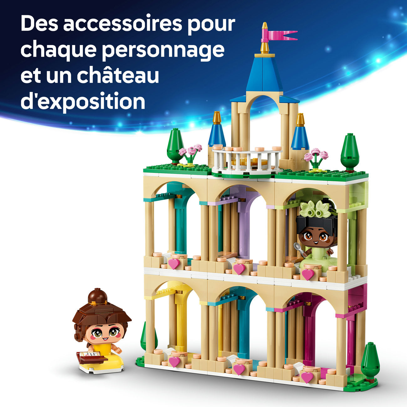 LEGO Disney Princess 43291 Mini Belle & Tiana avec Set de Construction du Château