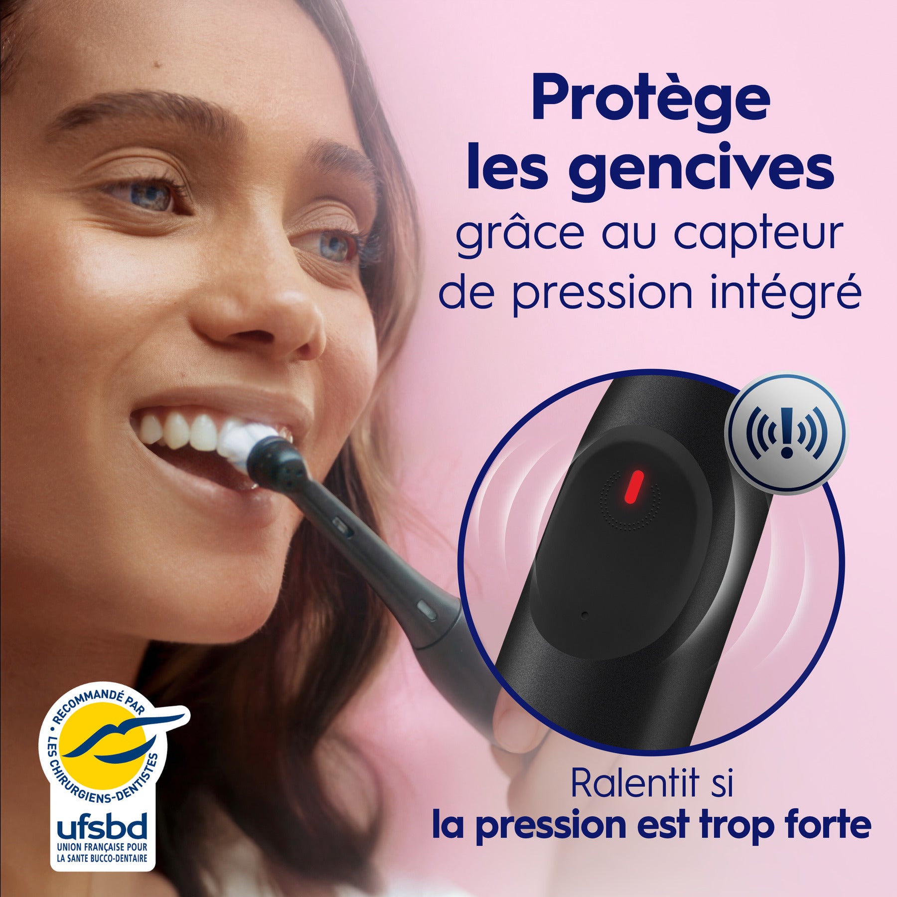 Oral-B iO2 Brosse à Dents Électrique Night Black – Protection Gencives avec Capteur de Pression Automatique, 3 Modes, Brossage Doux et Silencieux, Inclus 1 Brossette et Etui de Voyage