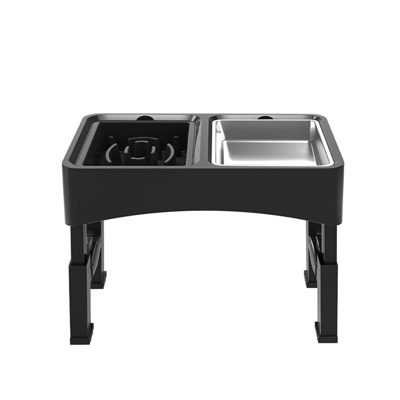 Blinkit 0159-3 Bol à alimentation lente pour animaux de compagnie/Bol surélevé pour chien, bol à alimentation lente + combinaison de bols en acier inoxydable, conception pliable réglable en hauteur à quatre niveaux, convient à l'alimentation et à l'a