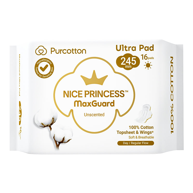 PURCOTTON NICE PRINCESS MaxGuard Ultra Serviette 245 mm 16 Serviettes