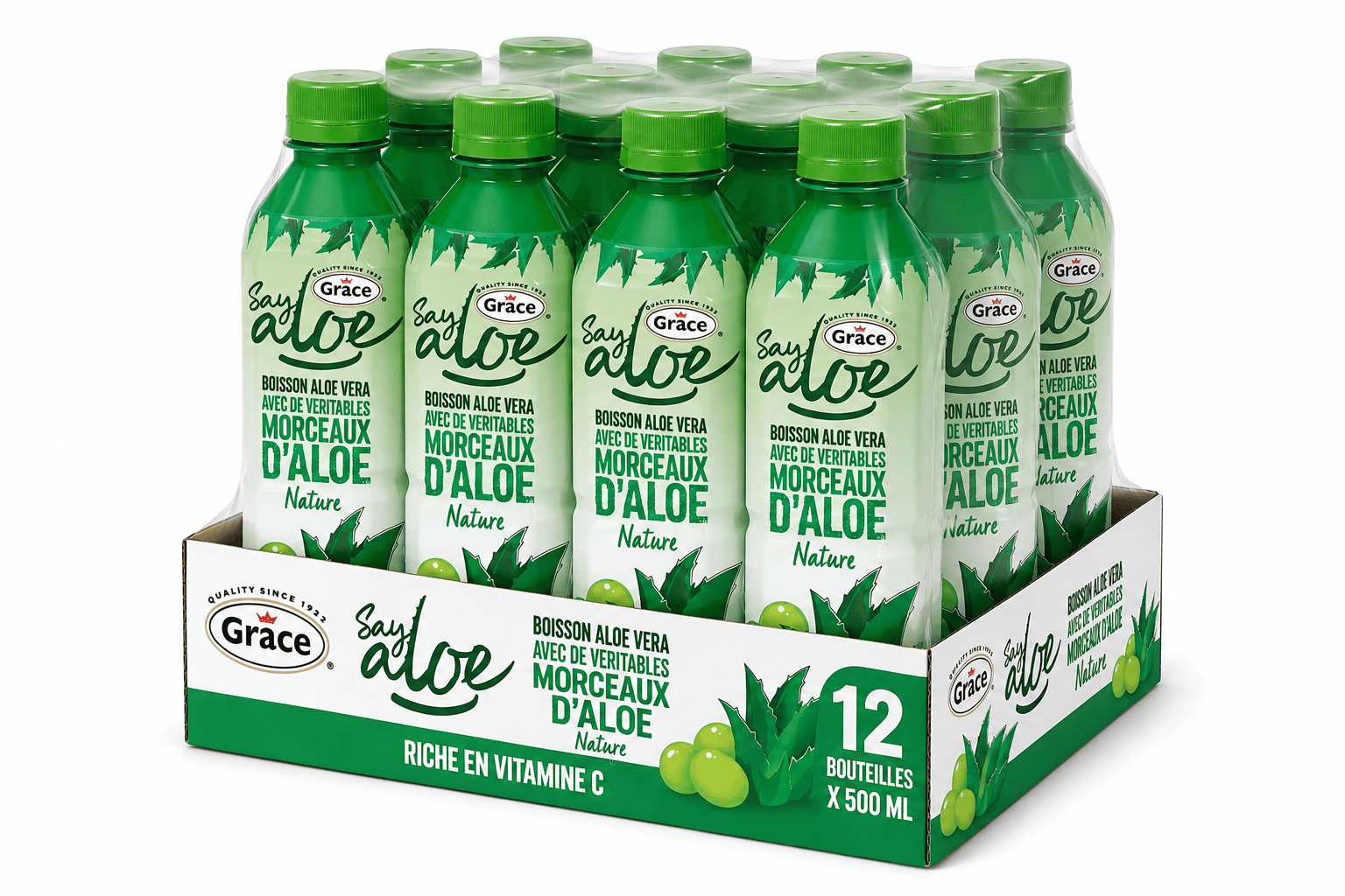 GRACE boisson aloe vera nature bouteille 12x50cl