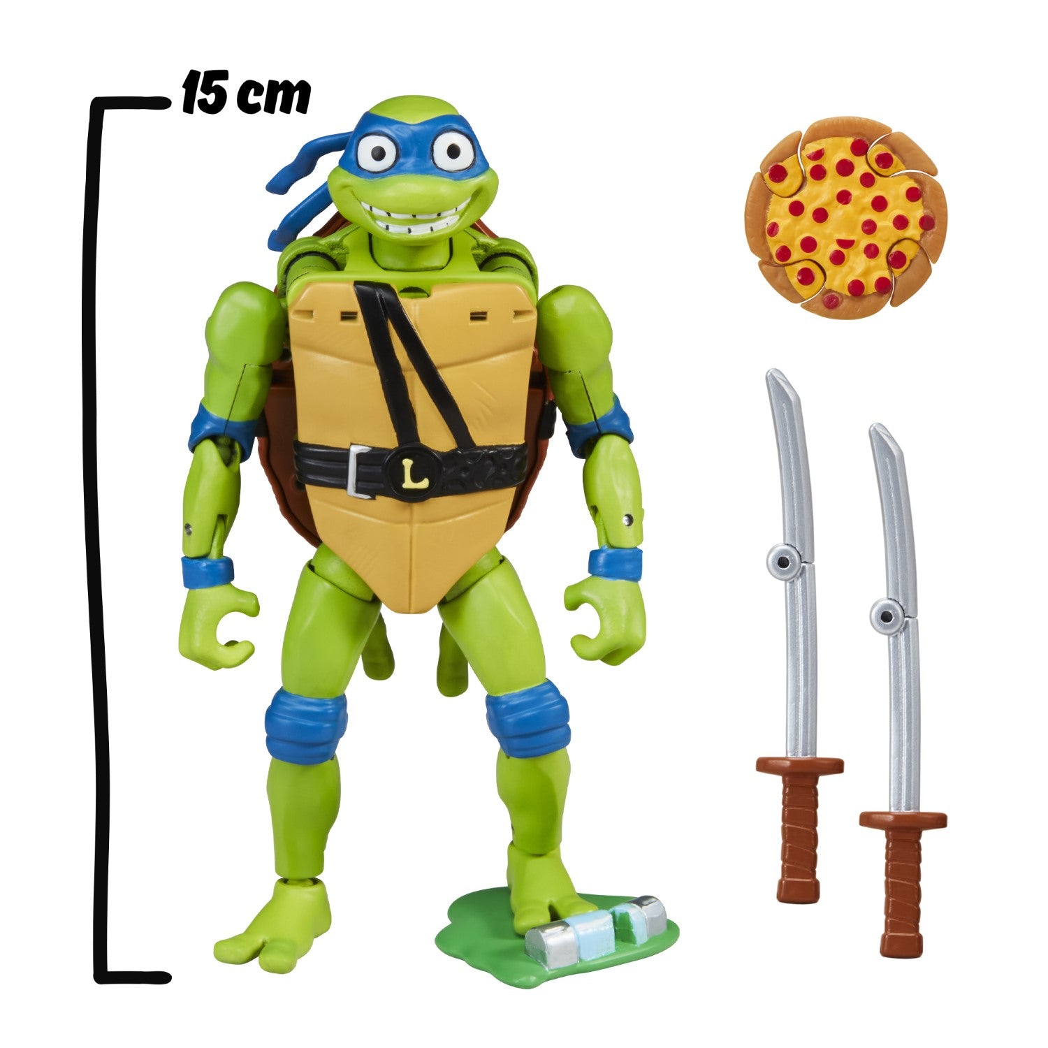 Tortues ninja Figurine de luxe 15 cm, Se transforme en tortue, Modèle Leonardo, Pour enfants dès 4 ans, TU8382
