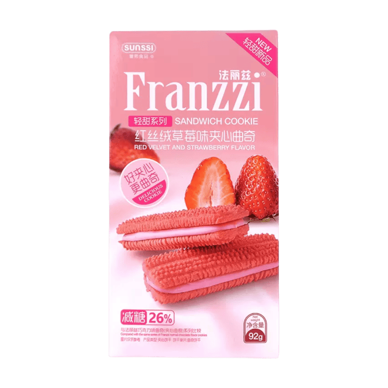 Franzzi Biscuits fourrés saveur red velvet et fraise 92 g