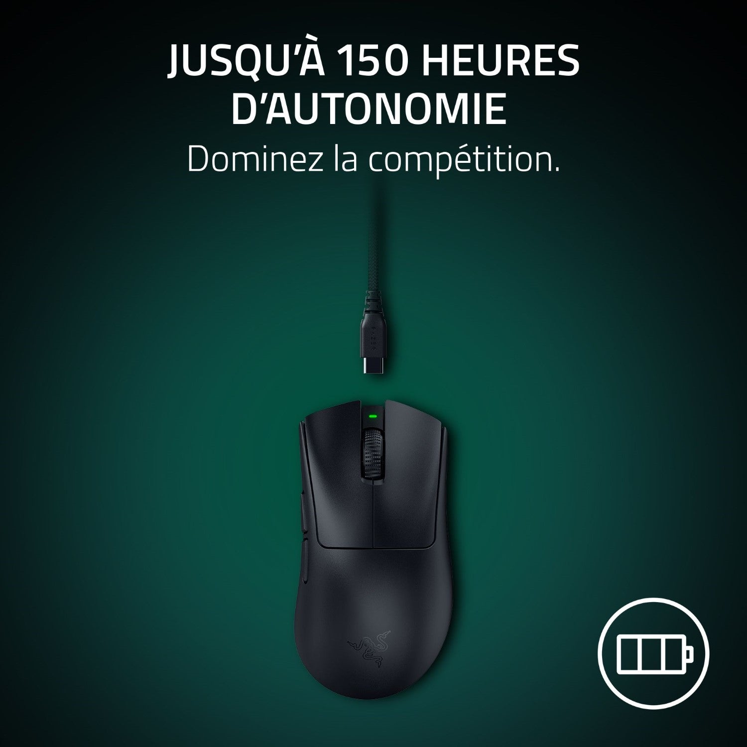 Razer DeathAdder V4 Pro Souris Gaming sans fil - 30000DPI, 8 Bouttons - Noir