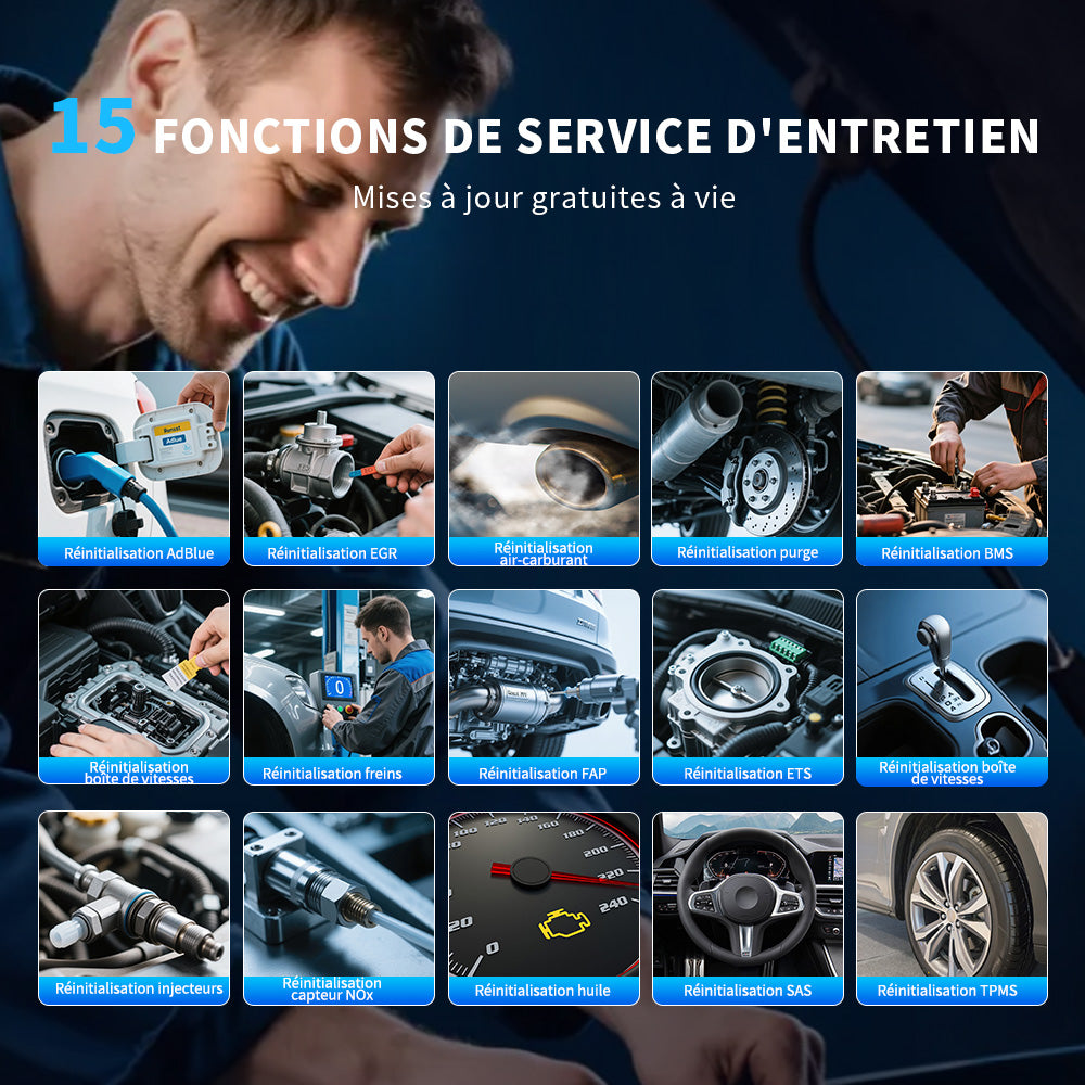 MUCAR 632 Outil de diagnostic OBD2, Scanner OBD2, Outil de diagnostic automobile assisté par IA, Outil d’analyse bidirectionnel automobile