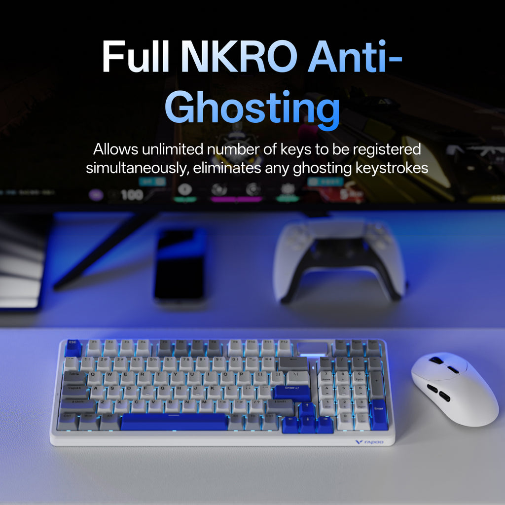 Rapoo V700DIY Clavier mécanique 96 % tri-mode, Disposition QWERTY US, Montage sur joint-WB