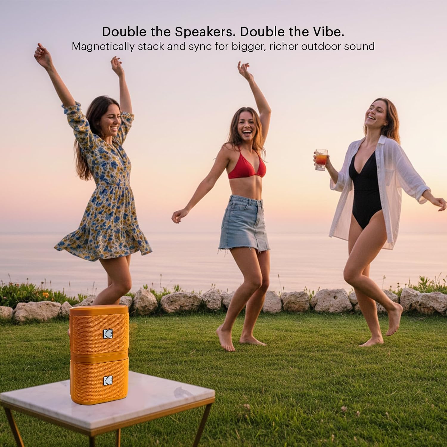 Kodak Soundbrix lot de 2 enceintes Bluetooth orange