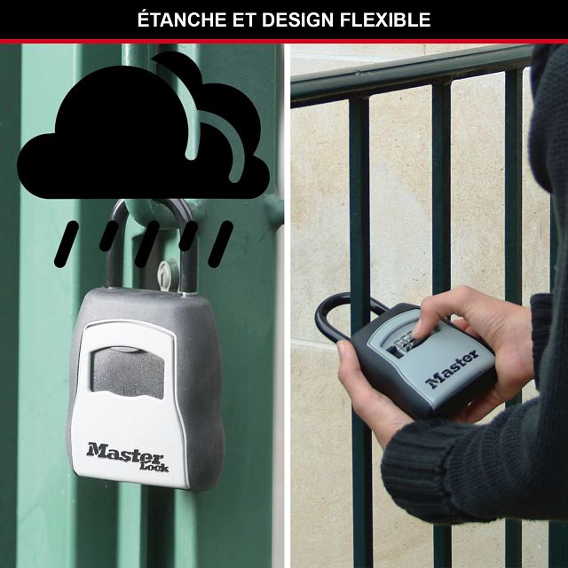 Master Lock boîte à clés portable avec anse de suspension, format moyen 90 x 157 x 40 mm, pour usage extérieur, pour la maison, le bureau, les entreprises et les véhicules