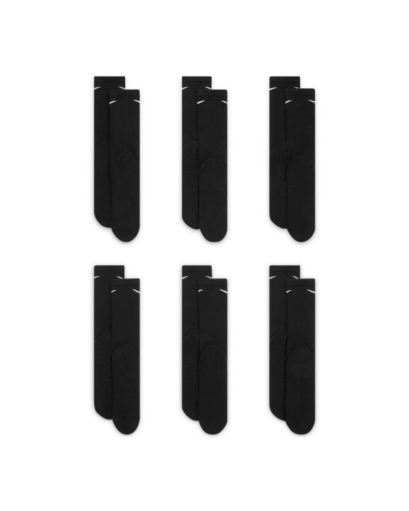 Nike Chaussettes de sport mi-mollet amortissantes lot de 6 Noir