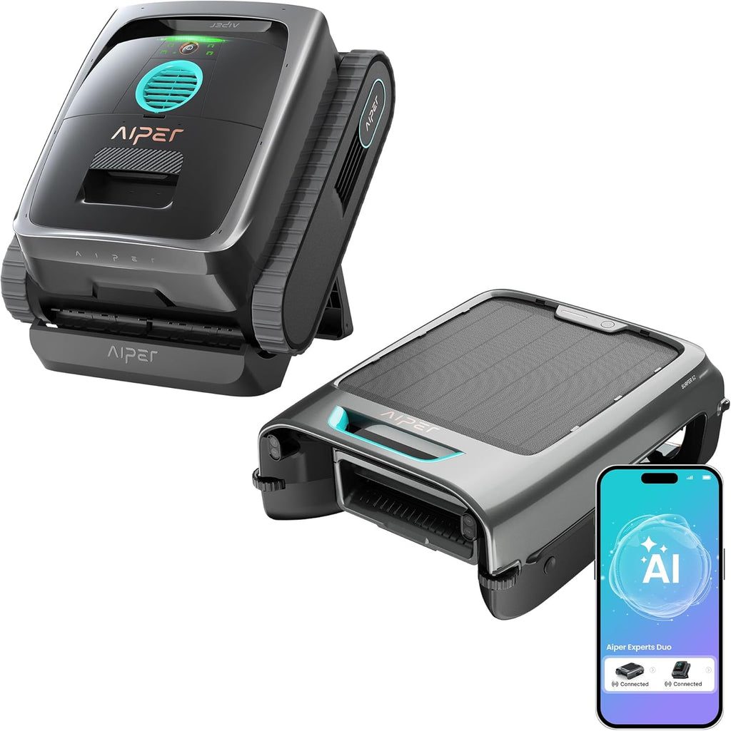 Aiper (Nouveau 2026) Experts Duo : Robot Piscine Scuba V3 & EcoSurfer S2, Nettoyage 360° du haut en bas, Entretien automatique 7 jours, Nettoyage 10x plus rapide avec AI Patrol, Entretien de l’eau
