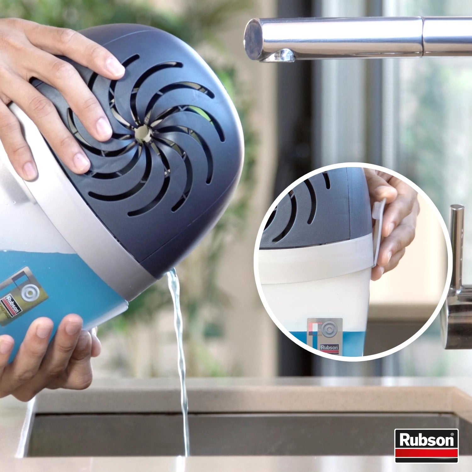 Rubson AERO 360° Recharges en tabs neutres pour absorbeur d'humidité, recharges pour déshumidificateurs AERO 360° ultra absorbantes et anti odeurs, 2 x 450 g