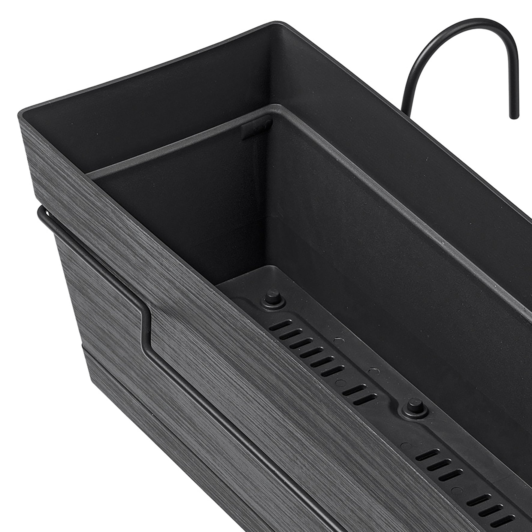 DEROMA Kit Jardinière Save R Anthracite à réserve d'eau 49cm