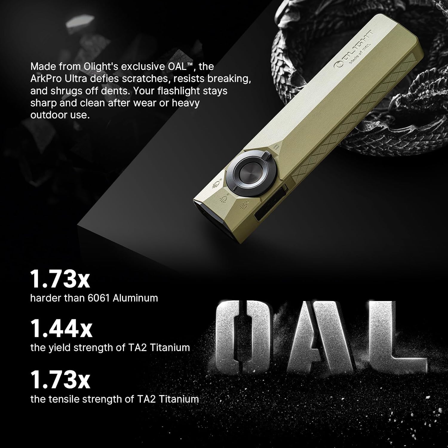 Olight Lampe de poche pour usage quotidien série ArkPro à boîtier monobloc plat avec sources lumineuses multiples