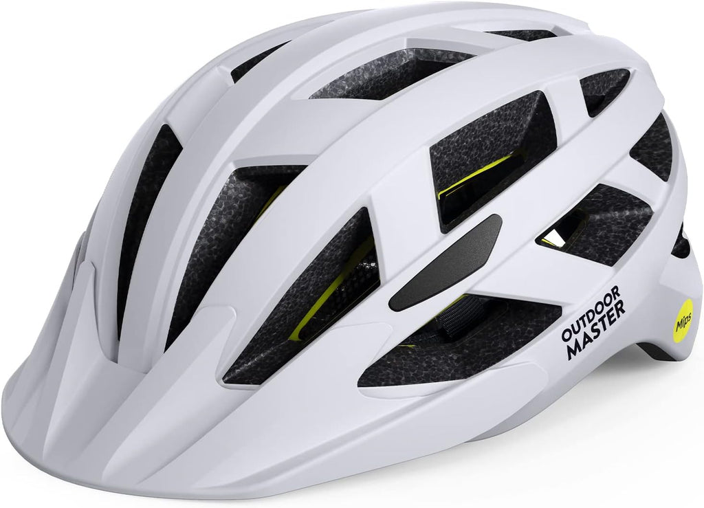 OutdoorMaster Casque de vélo loisirs adulte MIPS Gem I Blanc pavé M