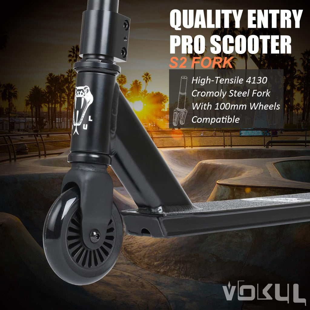 VOKUL Trottinette complète VOKUL Pro pour enfants, garçons, filles, adolescents à partir de 6 ans - Trottinette de cascade freestyle pro - Cadeau haute performance pour tricks de skatepark et de rue