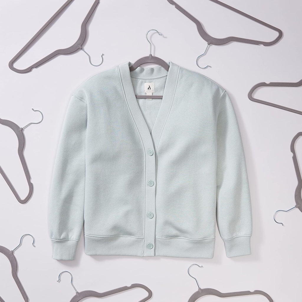 ANQI Lot de 30 cintres en velours antidérapants - Gris/argent