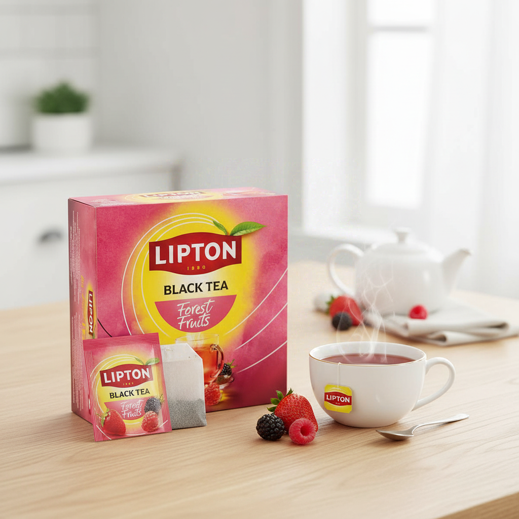 LIPTON Coffret Thé noir fruits rouges 100 sachets