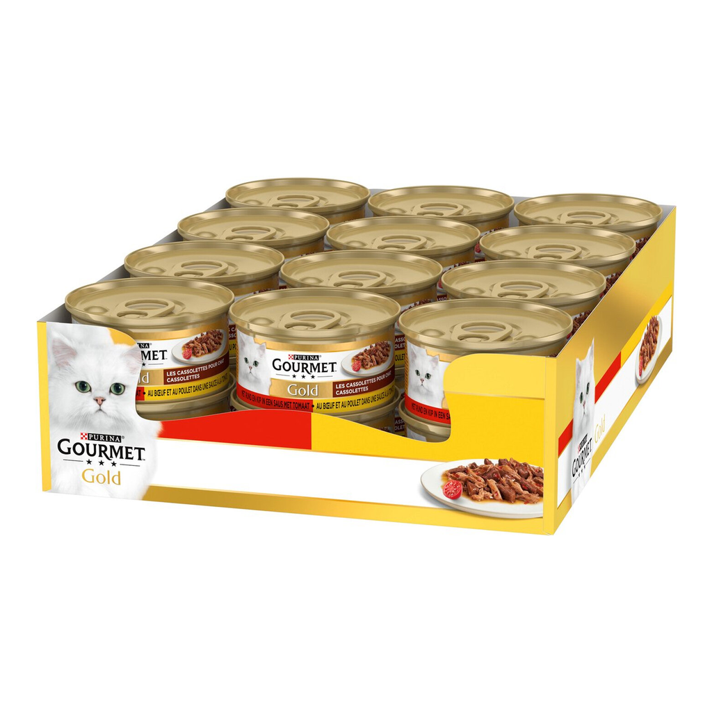 Gourmet Gold Aliment humide pour chat à la viande 24 x 85 g