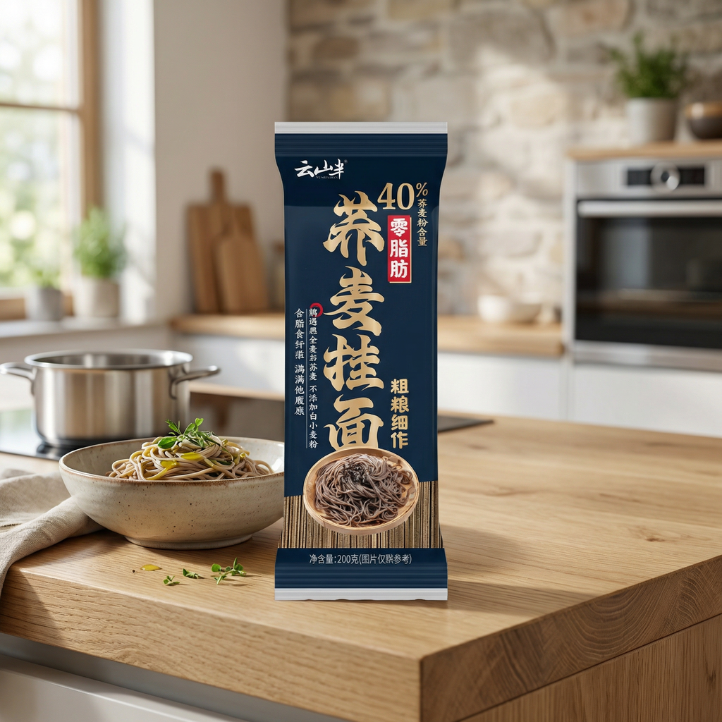 YunShanBan nouilles sèches de sarrasin 0% de matière grasse (farine de sarrasin 40%) 200g