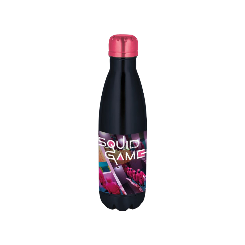 Stor Squid Game Gourde isotherme en acier inoxydable noir et rose - 780 ml