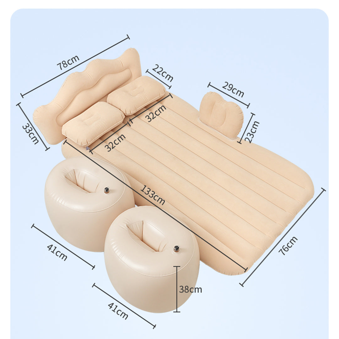 Matelas gonflable de voiture blanc, lit portable pour sieste en voiture, 133*76cm, pièce unique