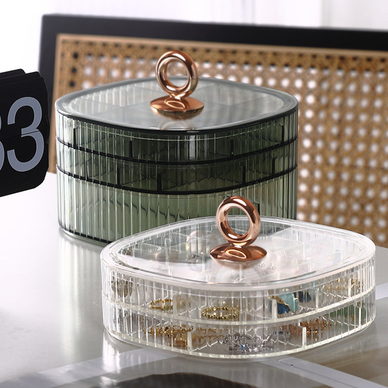 JORDAN&JUDY Boîte de rangement à bijoux grande capacité, Compartiments multicouches, Étui à bijoux pour boucles d'oreilles, colliers, bagues et montres, Vert