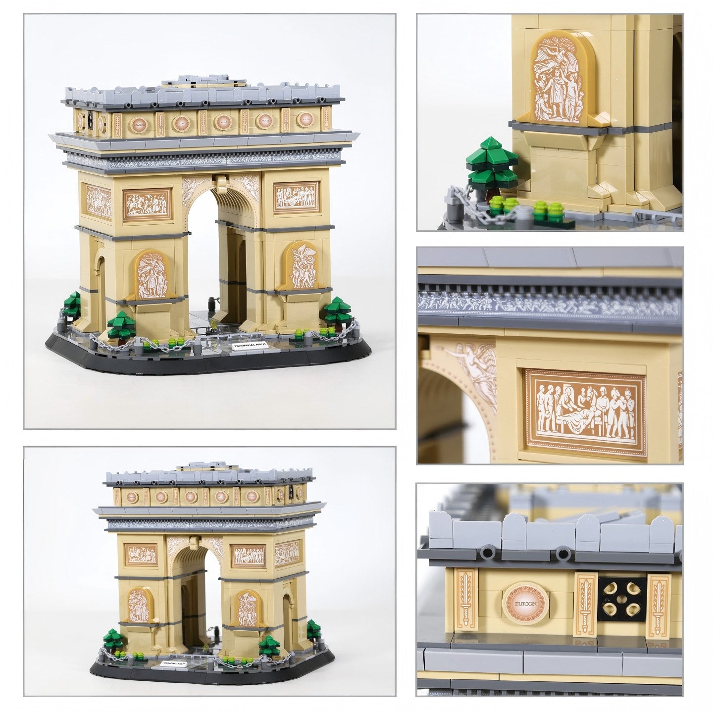 WANGE Arc de Triomphe-Paris, France 1377 Pièces Ensemble de Blocs de Construction pour Bâtisseurs Amateurs