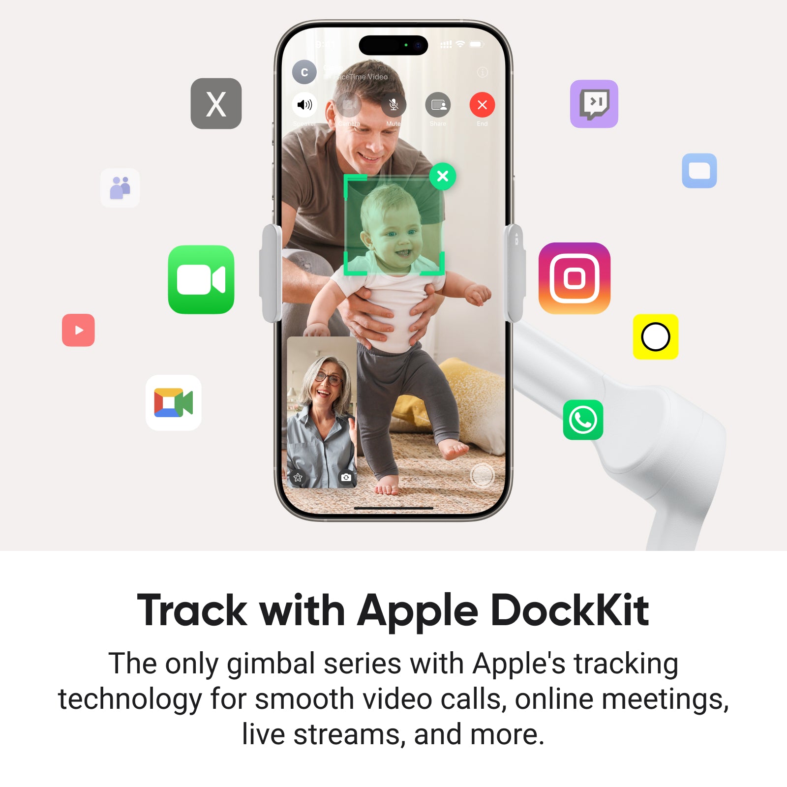 Insta360 Flow 2 Pro AI Tracker Bundle Blanc Glacier - Stabilisateur pliable pour smartphone avec IA, suivi dans plus de 200 applications avec Apple DockKit, suivi panoramique à 360°