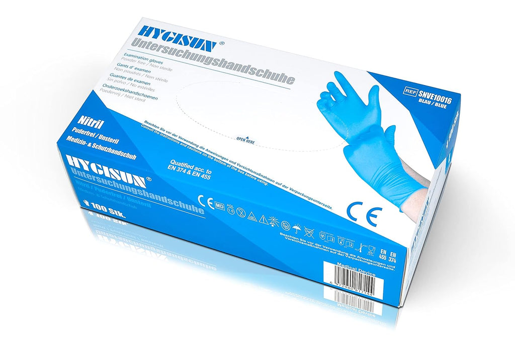 Hygisun Gants en nitrile bleu - Taille S