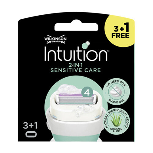 WILKINSON SWORD Intuition Sensitive Care 2-en-1 - Pack de 1 Rasoir et 3 Recharges de lames