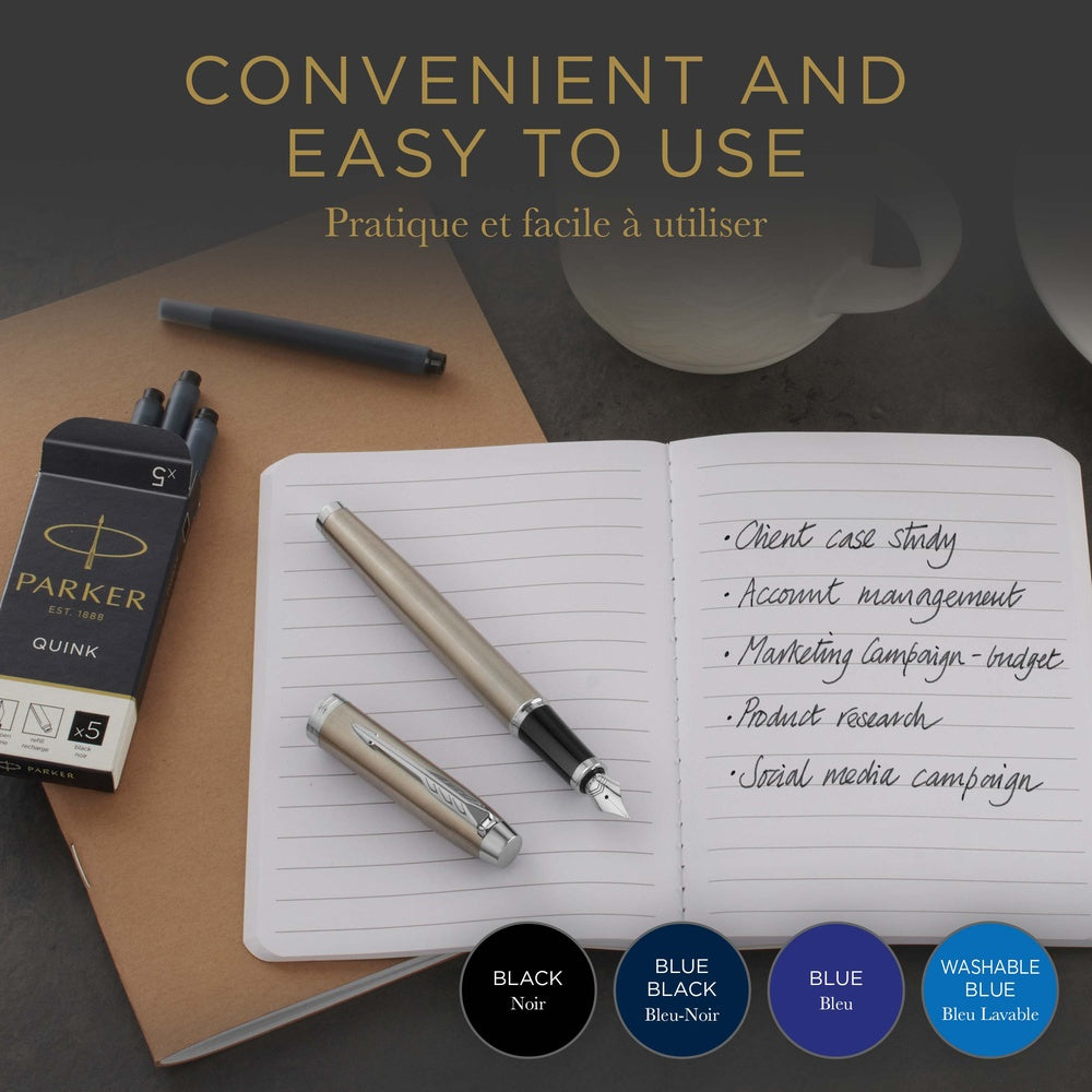 Parker Cartouches d’encre bleue effaçable