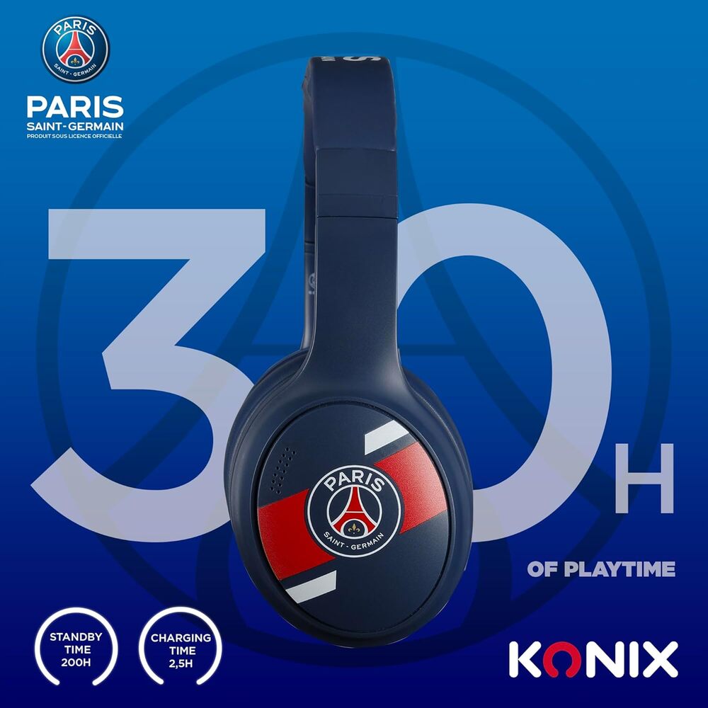 Konix PSG Gaming Headset Bluetooth 5.3 & 3.5mm Jack - Built-in Mic - PC/Smartphone/Tablet - Blue