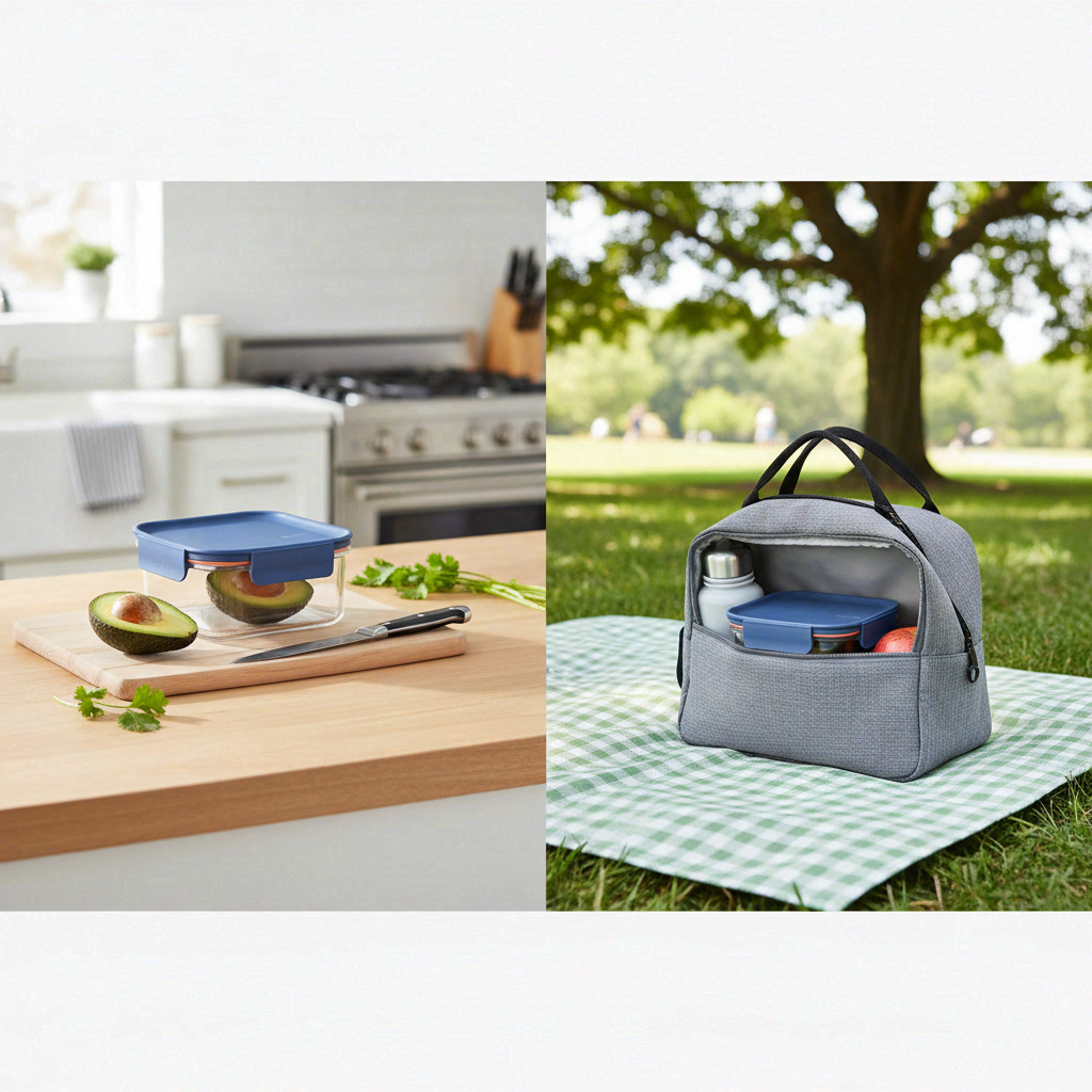 Bisfree Modulaire Plus carré 600 ml (Bleu foncé)