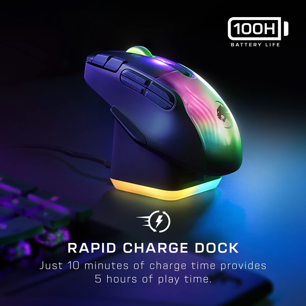 Turtle Beach Kone XP Air Souris Gaming sans Fil - 19000 DPI, 29 Boutons - Noir