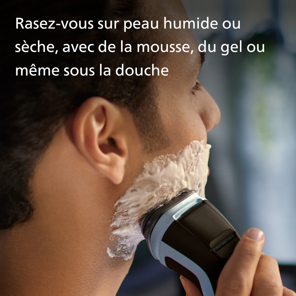 Philips Series 3000X X3053/00 - Rasoir Électrique Homme Wet & Dry - Technologie SkinProtect - 27 Lames PowerCut - Bleu