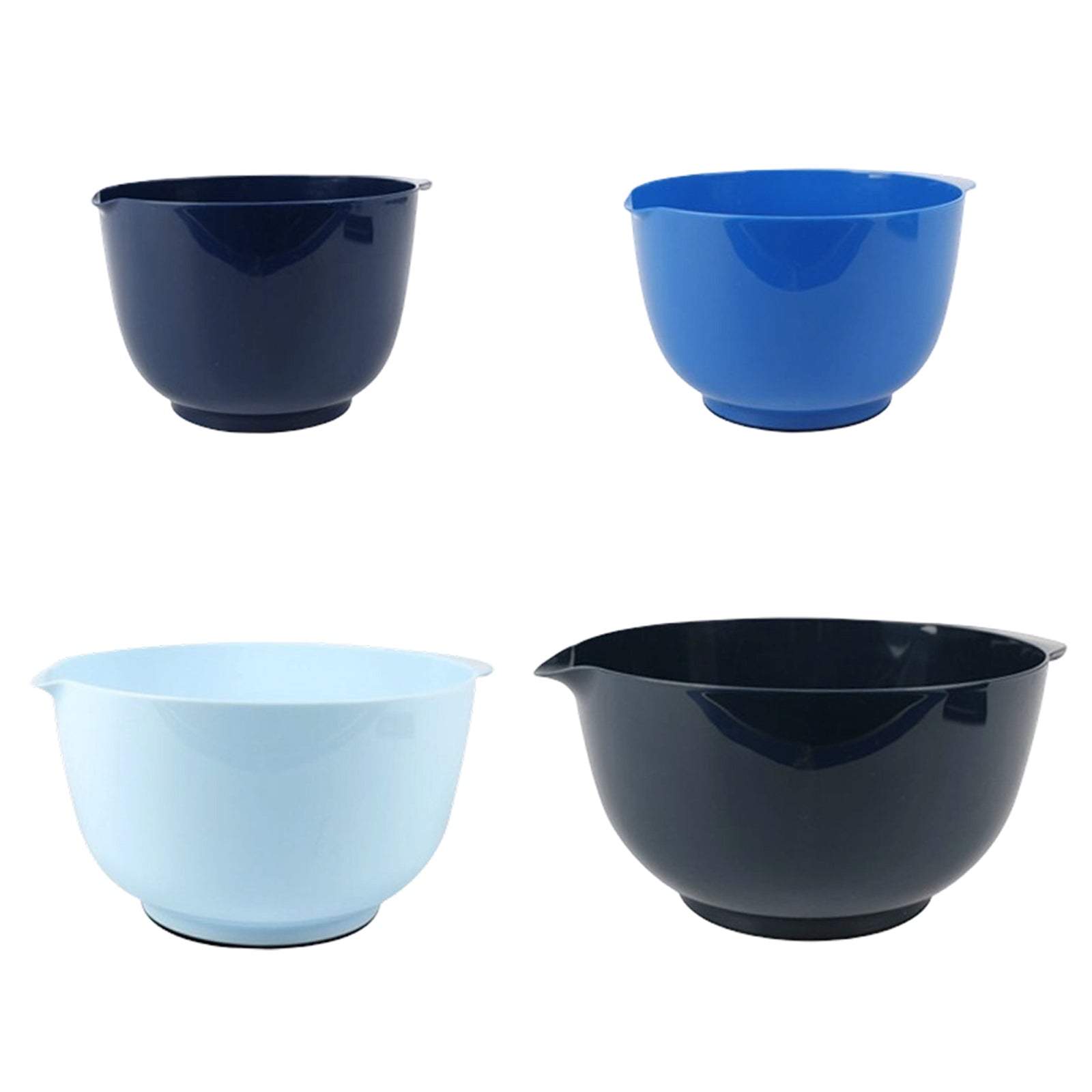 Set de Bols à Mélanger Sunyana, 4 Pièces, Bleu, Fond Antidérapant, Sans BPA, Empilables, Réutilisables, Idéal pour Préparation des Repas, Salades et Pâtisserie