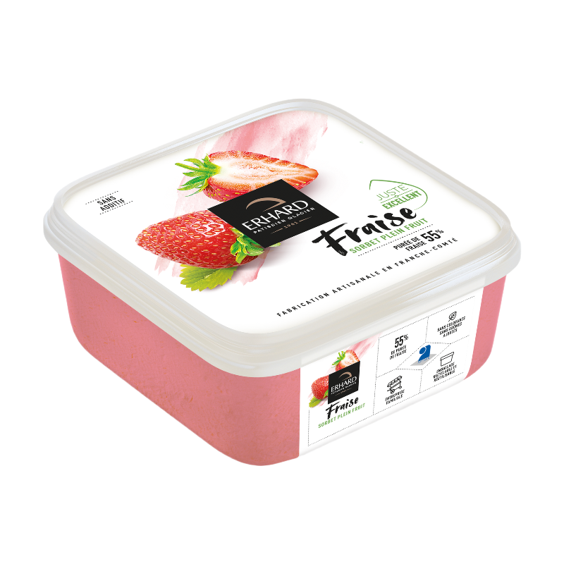 ERHARD Sorbet plein fruit fraise - 488 g