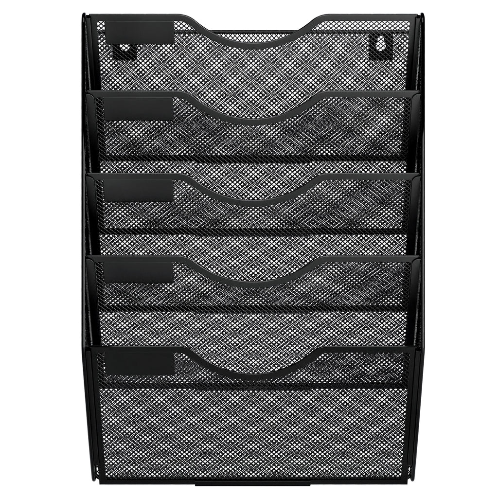 Senhoglb Porte-documents mural assemblé en maille A4 à 5 niveaux - Noir, Promotion du Nouvel An, Meilleures idées cadeaux
