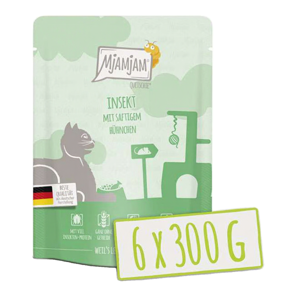 [Peut être servi frais pour l'été] MjAMjAM Quetschie Nourriture humide pour chat au poulet 300 g x 6
