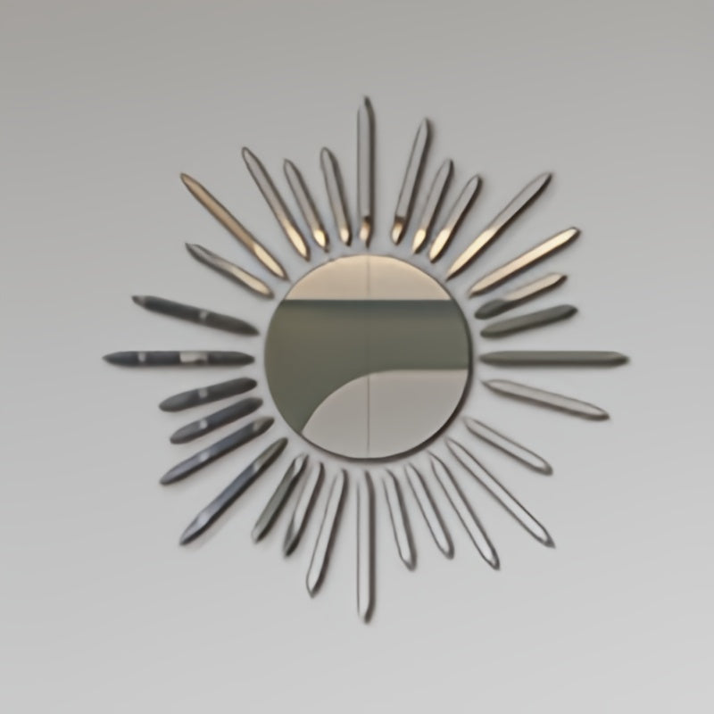 WhereHike Lot de 37 autocollants miroir en PVC Motif lever de soleil et lignes métalliques minimalistes Argent